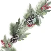 GARLAND GRN 72″ MIXED PINE, CEDAR, RED BERRIES & CONES ICED/ FROSTED