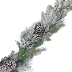 GARLAND PINE 59″ FLOCKED MIXED PINE W/ PINE CONES