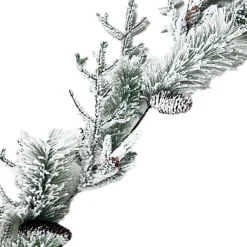 GARLAND PINE 60″ FLOCKED MIXED PINES W/ PINE CONES