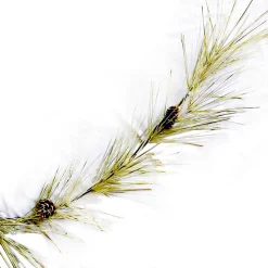 GARLAND PINE FLOCKED 72″ LONG NEEDLE PINE & PINE CONES