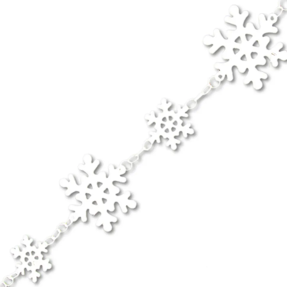 GARLAND SNOWFLAKE 67″ 170CM W/ WHITE GLTR