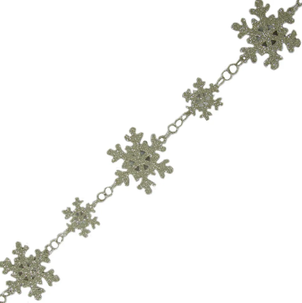 GARLAND SNOWFLAKE 67″/170CM W/ CHAMPAGNE GLTR