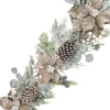 GARLAND TAUPE POINSETTIA 72″ FROSTED MIXED GREENS & WHITE BERRIES