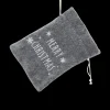 GIFT SACK GRAY FELT 6″ X 8″ W/ MERRY CHRISTMAS EMBROIDERY