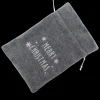 GIFT SACK GRAY FELT 8″ X 10″ W/MERRY CHRISTMAS EMBROIDERY