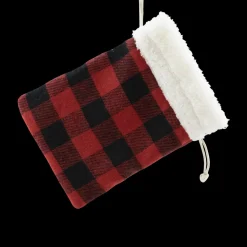 GIFT SACK RED/ BLACK PLAID 6″ X 8″ SHERPA CUFF