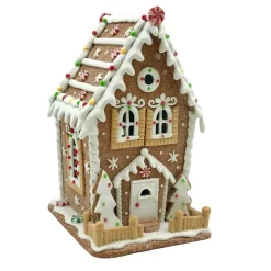 GINGERBREAD HOUSE W/ LED (YELLOW) 8.3″ CLAY DOUGH