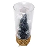 GLASS CYLINDER 4″X10″ TREE W/BASE W/15LED STRING LIGHT,NO BATTERY