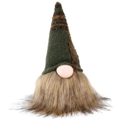 GNOME PLUSH 8″ DARK GREEN/ BROWN HAT 8″