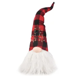 GNOME PLUSH 20″ RED/ BLACK PLAID W/LONG HAT