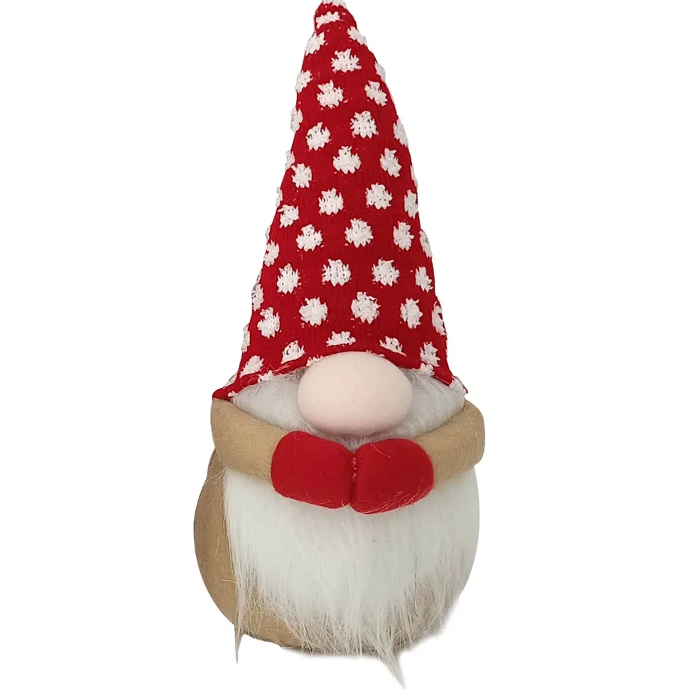 GNOME PLUSH 9” W/ RED POLKA DOT HAT & HANDS