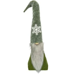 GNOME PLUSH FAUX FUR GREEN 34.5″ W/ SNOWFLAKE