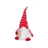 GNOME PLUSH SITTING 12″ RED/ WHITE W/ SNOWFLAKE & LED LIGHTS