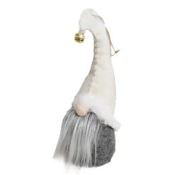 GNOME STANDING WOOL 8.5″ GRAY W/ IVORY HAT