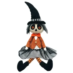 HALLOWEEN GHOST GIRL SITTING 19.5″ BLACK/MULTI