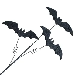 HALLOWEEN SPRAY 3xBAT 28″ BLACK GLITTER