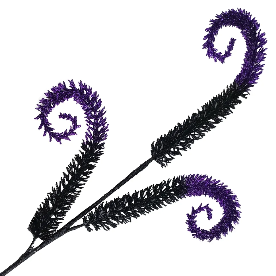 HALLOWEEN SPRAY 3xSWIRL 28″ BLACK/PURPLE GLITTER