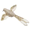 HUMMING BIRD 6.5″ GOLD/IVORY W/ SEQUINS & GLITTER