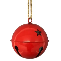 JINGLE BELL RED SHINY 5.5″ W/ ROPE HANGER