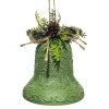 LIBERTY BELL EMBOSSED PVC GREEN ANTIQUE 6″ W/ PINE & CONE