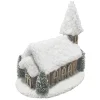 LOG LOOK CHURCH SNOWED WOODEN/RATTAN 10″x9.5″ NAT./BIRCH LOOK LED LIGHT-UP W/ TIMER