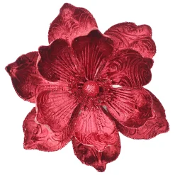 MAGNOLIA HEAD BURGUNDY 9.5″ VELVET W/ CLIP
