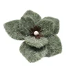 MAGNOLIA HEAD GREEN MOSS 7″ FELT FROSTED LOOK W/ CLIP