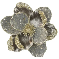 MAGNOLIA HEAD PLATINUM GRAY 8.5″ LEATHER CH GLITTER W/ CLIP