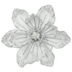 MAGNOLIA HEAD SILVER 8.5″ GLITTER METALLIC W/ CLIP