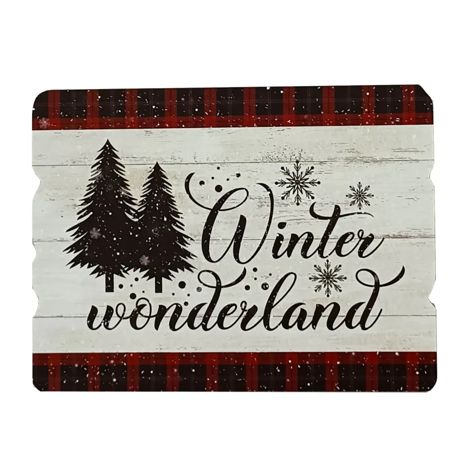 MDF WALL DECOR 16″X12″ 4 LED “WINTER WONDERLAND” W/TIMER
