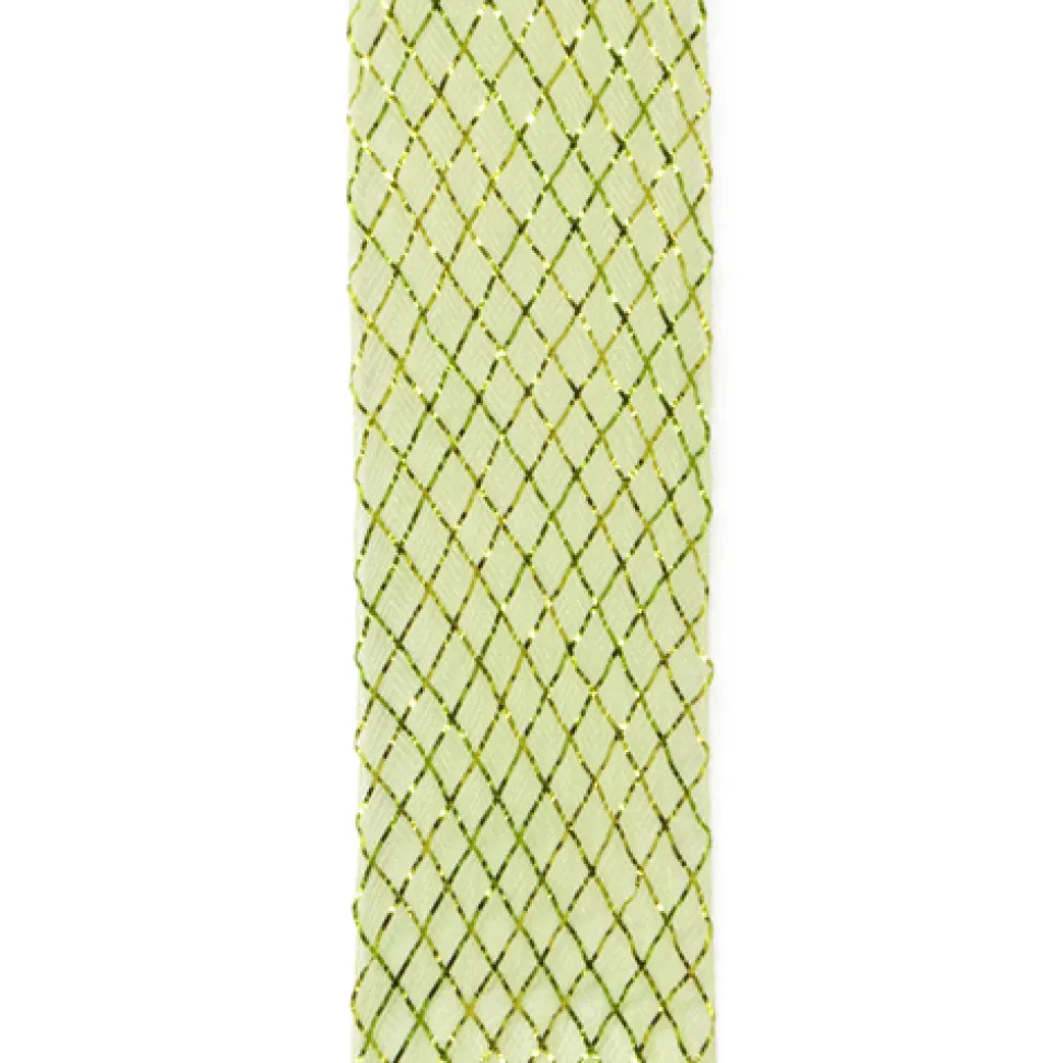 MESH RIBBON 3.25″ X 20 YDS LIME GREEN