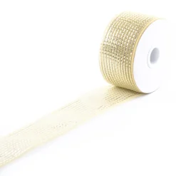 MESH RIBBON 2.5″x20 YDS GOLD (LIGHT) FULL SPARKLE