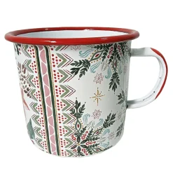 METAL ENAMEL MUG 4″ NORDIC SNOWFLAKES