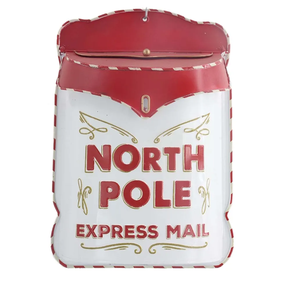 METAL MAILBOX 11″X3″X15″ W/ “NORTH POLE EXPRESS MAIL”