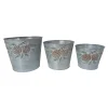 METAL POT W/ PINECONES GALVANIZED 4.2″|5.1″|6” 3PC SET