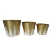 METAL POT W/ TREE GOLD/WHT 4.2″|5.1″|6” 3PC SET