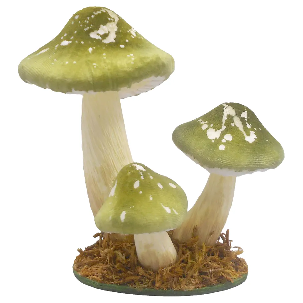 MUSHROOM TABLE DECOR 6.5″ GREEN/NATURAL