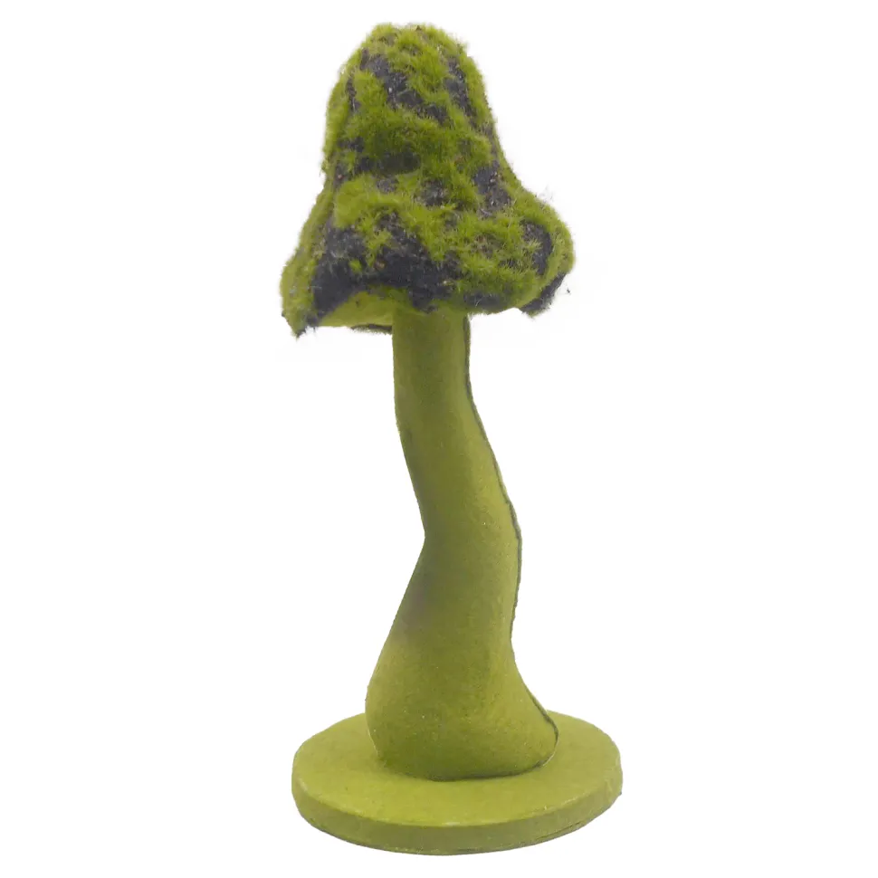 MUSHROOM TABLE DECOR 9.5″ MOSS GREEN