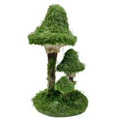 MUSHROOM TABLE DECOR FAUX MOSS 13″ MOSS GREEN