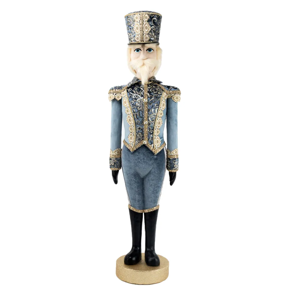 NUTCRACKER 41″ REGAL BLUE FABRIC W/ INTRICATE EMBROIDERY