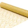 ORGANZA 14″ X 5 YDS GOLD GLITTER PATTERN