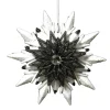 ORN BLACK/WHITE SUN STAR 4.25″ W/ JEWEL & 2 TONE GLTR.
