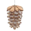 ORN BROWN PINECONE 3″ W/ SNOW