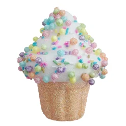 ORN CANDY SPRINKLE CUPCAKE 3.5″ WHITE