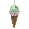 ORN CANDY SPRINKLE ICE CREAM IN CONE 5.5″ GREEN/PINK/BROWN