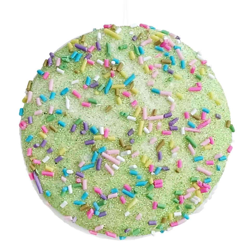 ORN CANDY SPRINKLE MACAROON 3.5″ GREEN