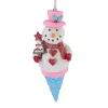 ORN CANDY SPRINKLE SNOWMAN ON A CONE 5.5″ CLAY DOUGH