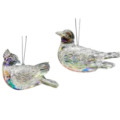 ORN CLEAR CARDINAL 4″ IRIDESCENT FINISH