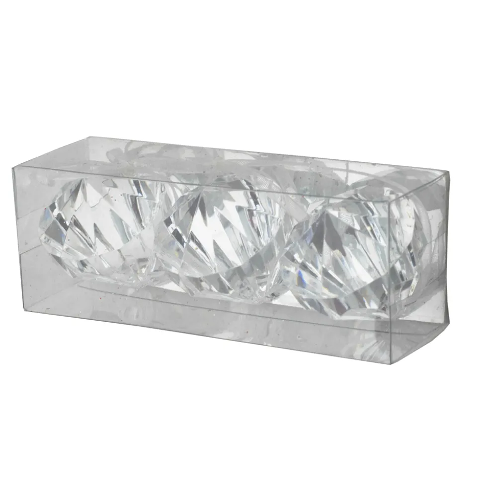 ORN CLEAR DIAMOND DROP 1.5″ X 3PCS PVC BOX