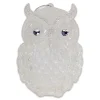 ORN CLEAR FROST OWL 4.25″ W/ GLITTER JEWEL EYES